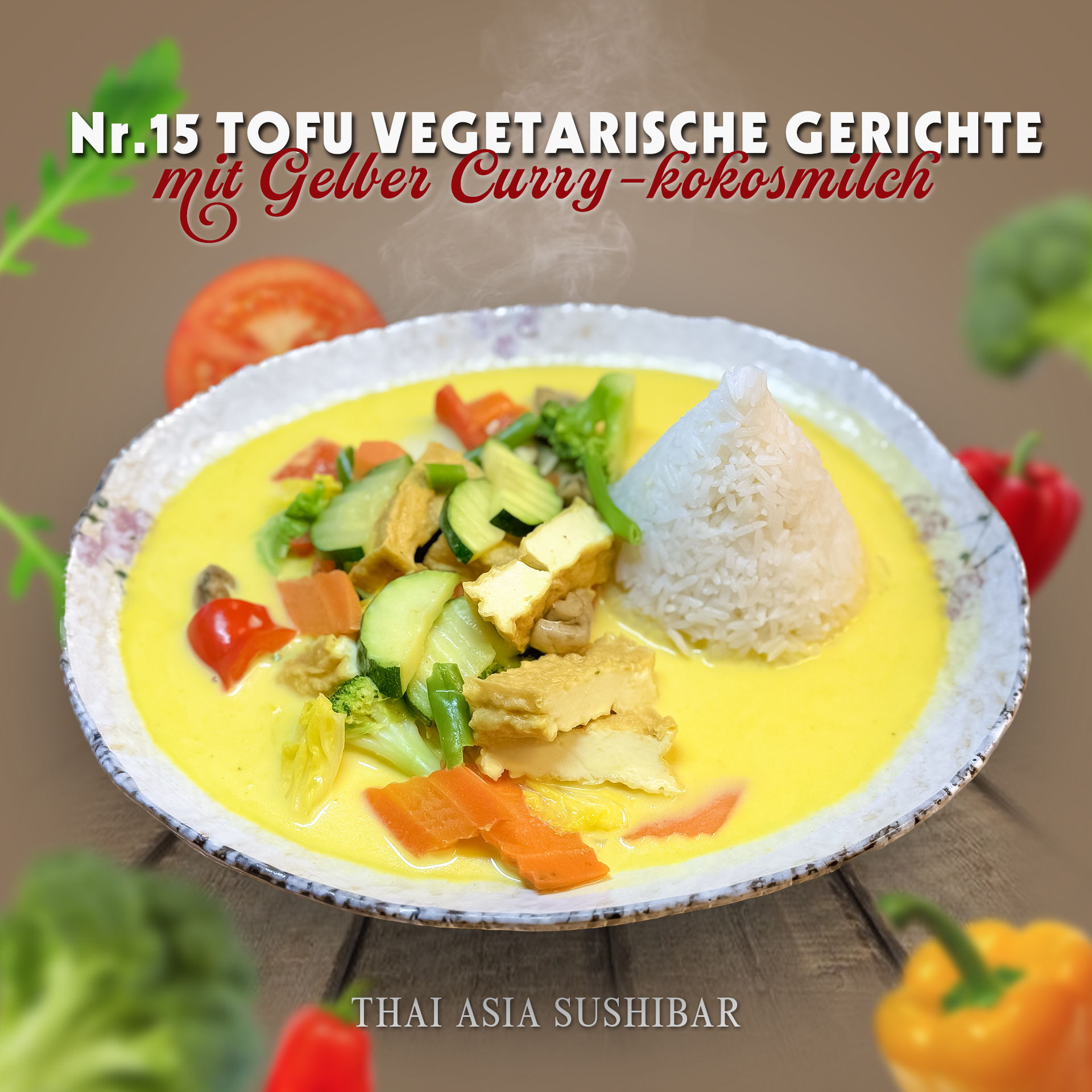 Tofu mit Gelbem Curry-Kokosmilch