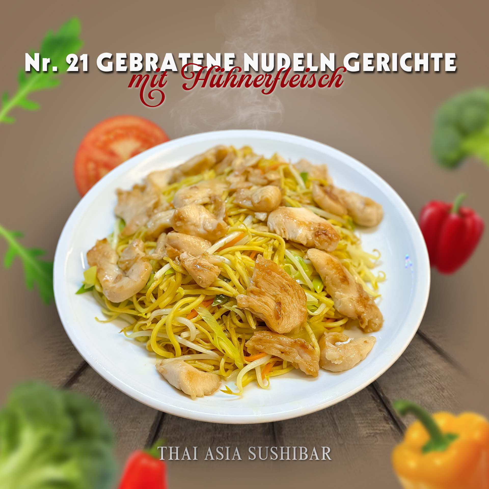 Geb. Nudeln mit Hühnerfleisch