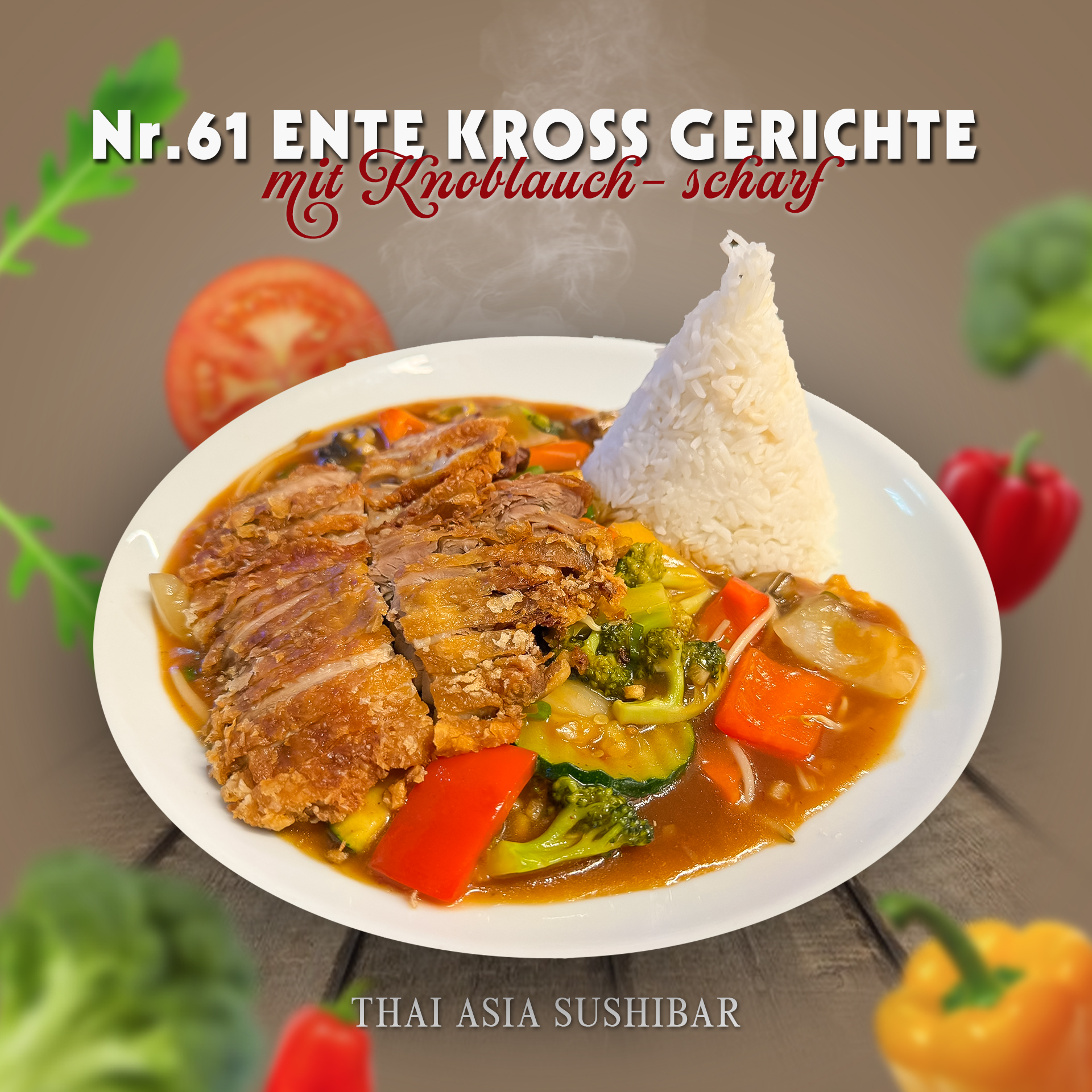 Ente Kross mit Knoblauch- Scharf