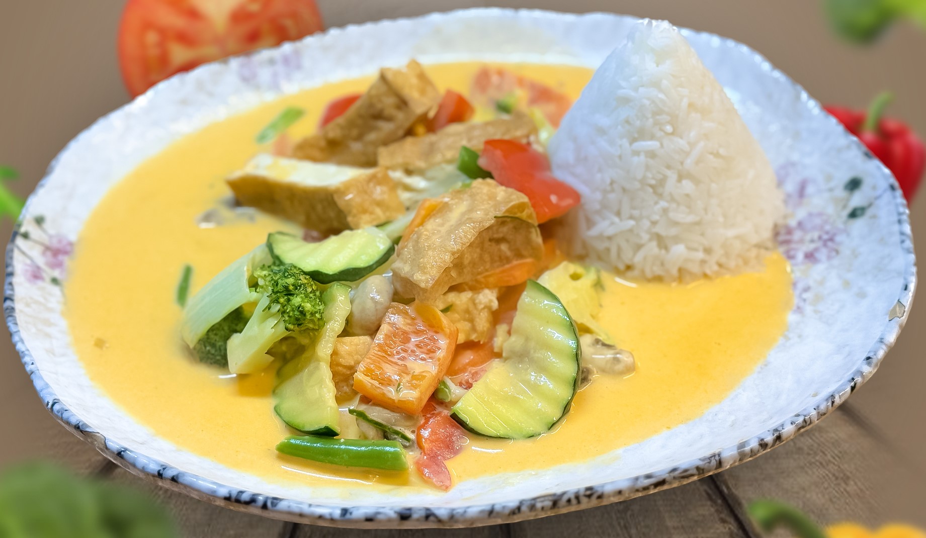 Tofu mit Rotem Curry-Kokosmilch