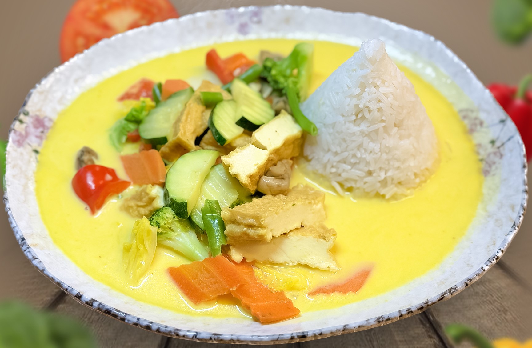 Tofu mit Gelbem Curry-Kokosmilch