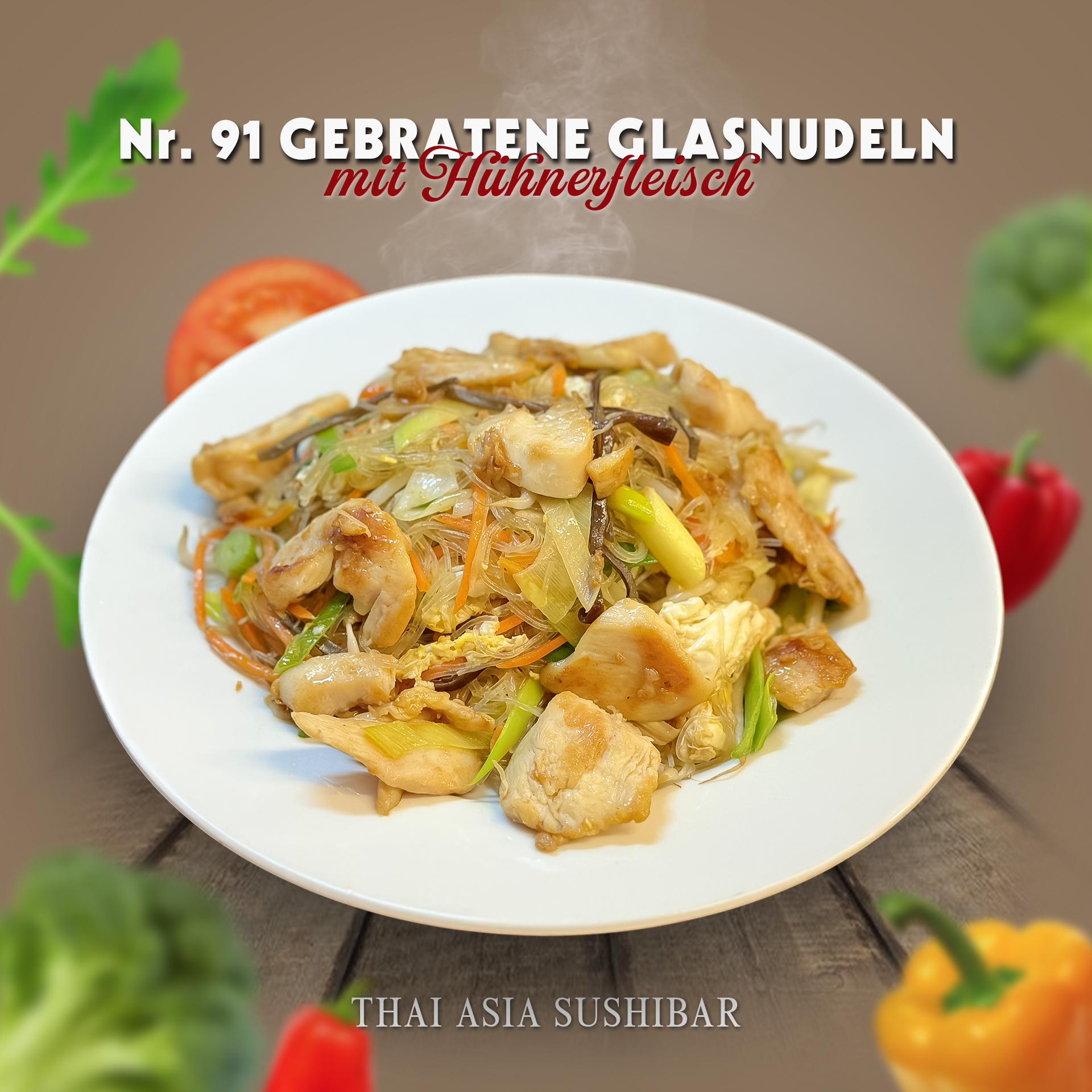 Geb. Glasnudeln mit HühnerFleisch